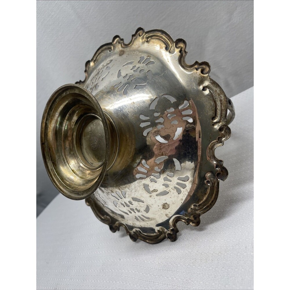 Vintage International Silver Co. Lovelace Pedestal Plated Brides Basket Dish 11" - Picture 10 of 11